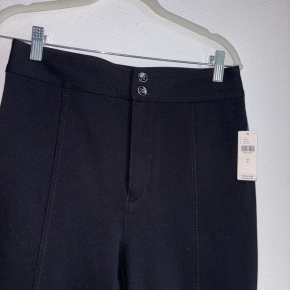 Anthropologie Maeve Size 6 Black Slit Split Front Flared Ponte Pant NEW NWT - Picture 4 of 6